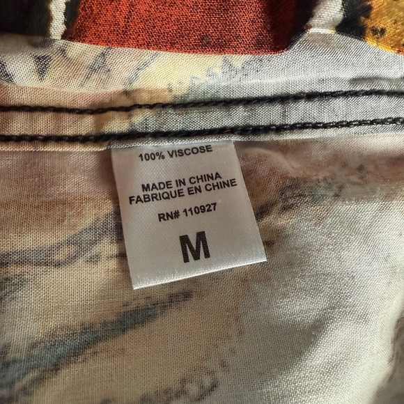 NWT JEAN MICHEL BASQUIAT Medium Licensed Abstract Ripple Junction Viscose Shirt - Picture 5 of 8